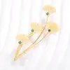Broche de Hoja de Ginkgo de Nácar Amarillo Natural Estilo Francés con Perlas de Agua Dulce, Broche de Moda y Elegante, Versátil para el Uso Diario