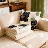 Almohada Colcha Gato Negro Lindo Doble Propósito Multifuncional Almohada Dos en Uno Oficina Siesta Almohada Colcha Coche Plegable
