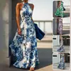 2026 Comercio Exterior Transfronterizo Ropa de Mujer Europea y Americana Verano Nuevo Estilo Elegante y de Moda Vestido Largo Estampado con Dobladillo Ancho