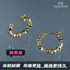 Pendientes Franceses de Plata Rota de Gama Alta Estilo Fresco Popular Pendientes de Cobre Simples Mismo Estilo que las Celebridades de Internet Pendientes Retro Venta al Por Mayor