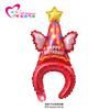 Venta caliente tocado infantil de dibujos animados globo de película de aluminio barrer el patio empujar pequeño regalo globo de papel de aluminio globo de juguete infantil