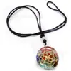 Venta Caliente Transfronteriza Colores Resina Varios Patrones Colgantes Cristal Natural Ágata Piedra Colgante Collar