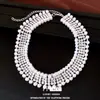 Estilo europeo y americano, lujoso y deslumbrante, lleno de diamantes y perlas, juego de collar y pulsera para mujer, joyería nupcial, accesorios de boda estilo francés