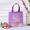 Bolsa de mano colorida de tela no tejida creativa con estampado de pastel serie fiesta de cumpleaños bolsa de regalo para llevar impermeable al por mayor