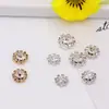 Acessórios Metálicos Estilo Coreano Prato de Flor de Diamante Fivela de Diamante Cor K Branco/Fundo Dourado Kc Fivela de Diamante Liga Acessórios para Joias de Diamante DIY