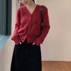 Jaqueta Suéter Casual de Estilo Coreano Suave e Macia para Mulheres 2025 Outono e Inverno Nova Moda Cardigan Tricotado Jacquard de Coração