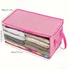 Caja de Almacenamiento Plegable Extra Grande Nueva con Ventana, Pantalla Visual, Cremallera y Tapa, Asas Reforzadas, Duradera, para Ropa Plegada