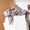 Pañuelo Cuadrado de Doble Cara Bicolor con Patrón de Espiga 65 para Mujer, Estilo Retro Francés Sencillo, Accesorio Elegante, Pequeño Pañuelo de Cuello de Moda