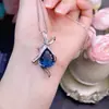 Pingente Puro Natural Topázio Azul Londres com Pedra Principal Azul Londres Super Profunda Tamanho: 12*16mm