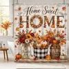 La nueva cortina de ducha más vendida de Amazon, con temática de calabaza de otoño y vaca de las Highlands, una cortina de ducha de poliéster impresa resistente al agua para el baño