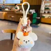 Chaveiro Pingente Criativo de Couro PU para Filhote de Cachorro Desenho Animado Couro Acessório de Chaveiro para Bolsa de Carro Pequeno Presente