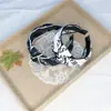 Novo headdress criativo fofo japonês e coreano faixa de cabelo de borda larga faixa de cabelo de tecido simples moda nó central bilateral faixa de cabelo com letra para mulheres