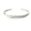 Nuevo Pulsera de Estrella de Seis Puntas con Pluma de Diseño de Nicho para Mujer, Plata de Ley 925, Joyería de Pulsera Simple Versátil y Exquisita
