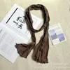 Lenço de Seda Plissado Feminino 2026 Verão Nova Moda Versátil Fino de Alto Valor Decoração de Pescoço Estilo Fino de Verão