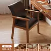 Silla de Madera con Respaldo, Taburete para Sala de Estudio, Silla de Escritorio con Reposabrazos, Silla de Té, Silla de Comedor para Sala de Estar, Silla de Oficina para Estudio para Sentarse Largo
