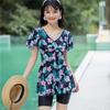 Nuevo traje de baño único estampado para chica gordita de talla grande, conservador de una pieza tipo vestido bóxer que cubre el vientre, adelgazante, traje de baño para aguas termales
