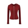 Conjunto de Sudadera con Capucha y Chaqueta de Manga Larga Ajustado Corto para Chica Caliente con Pantalones Casuales de Cintura Alta que Cubren la Cadera y Ligeramente Acampanados para Mujer