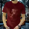 Camiseta de Manga Corta Color Borgoña para Hombre, Nueva Tendencia Verano 2026 Marca Versátil Casual Holgada para Hombre