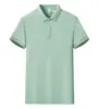 Camisas Polo de Tamanho Grande com Impressão de Logo Personalizado, Roupa de Trabalho de Seda de Gelo e Algodão de Verão Transfronteiriça, Roupa de Trabalho para Equipe, Camisetas de Manga Curta Feitas Sob Medida