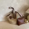 Bolsas Artesanais para Mulheres 2026 Nova Tendência Bolsa de Ombro para Férias na Praia Bolsa Tote de Grande Capacidade Bolsa de Palha