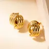 Nuevos Pendientes de Acero Inoxidable con Diseño de Nicho y Acabado de Alta Gama, Estilo Minimalista de Moda y Sencillo, Joyería Dorada al por Mayor
