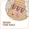 Unhas Postiças Glitter de Natal Usáveis Listradas Francesas Brilhantes Unhas Postiças de Alta Qualidade Manicure Unhas Amêndoa Atacado