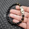 Pulsera de Ágata Tianzhu Jade Pulsera Tianzhu de Nueve Ojos Tres Ojos Lutong Pulsera de Cuentas de Ábaco Lineal Dijo Antiguo