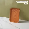 Plato Rectangular de Plástico de Trigo con Grano de Madera Japonés Plato para Cena de Restaurante y Hogar Bandeja de Lujo Ligero Nórdico con Grano de Roble Artificial