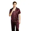Exportación Transfronteriza Pijama de Seda Pesado de 19 mm para Hombre Verano Nuevo Conjunto de Ropa para el Hogar de Manga Corta 100% Seda de Morera