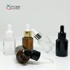 Botella Cosmética 30ml Botella con Gotero Marrón Hombro Inclinado Botella de Vidrio Transparente Botella para Esencia Muestra Marrón Subbotella