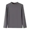 Camiseta Térmica Feminina de Cashmere Proteína com Costas Caneladas, Mangas Longas e Gola Meia-Alta, disponível em várias cores
