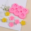 Varios moldes de silicona de seis cavidades con forma de flor, diseño de flor de cerezo, flores de cerezo de silicona, moldes para decoración de fondant y chocolate