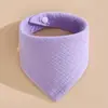 Toalla de Saliva de Algodón Puro de Cuatro Capas Toalla Triangular de Crepé Color Sólido Babero de Gasa Babero de Crepé Liso Babero de Algodón
