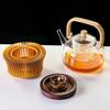 Calentador de Té Estilo Chino Base para Tetera Calentador de Té Calentado con Vela Aislamiento para Tetera y Tazas Calentador de Té