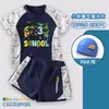 Traje de baño de Minecraft para niños, Traje de baño de dos piezas de manga corta para niños mayores, Conjunto de traje de baño de secado rápido 7