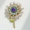 Broche de Girasol Esmaltado París Moda Femenina de Alta Gama Ramillete de Girasol Diseño de Lujo Ligero Pines Accesorios