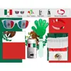 Decoraciones y Suministros para Aficionados de la Copa Mundial de Estados Unidos, Canadá y México, Set de Banderas Mexicanas, Suministros para Decoración de Fiestas y Eventos, Hecho a Medida
