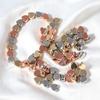 50 Peças/Saco Galvanizado Ccb Metálico Coração Pêssego Contas para Joias DIY Pulseira de Contas Soltas Contas Espaçadoras Atacado