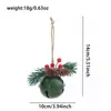 Decoración Navideña Nueva Transfronteriza Suministros Fruta Roja Piña Cono Campana Colgante Escena de Árbol de Navidad Decoración Colgante de Carrillón de Viento