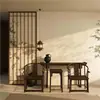 Nova Divisória de Tela de Madeira Maciça Estilo Chinês para Entrada de Sala de Estar, Tela Pintada Semitransparente de Bambu Inspirada no Zen para Entrada de Sala de Chá