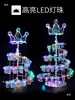 Estante de vino con barra luminosa, estante para copas, soporte para copas de licores, soporte para copas de servicio individual, estante creativo para cócteles luminosos