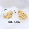 Caja Mágica de Mariposa de Cobre Dorado Estilo Chino con Cristales Incrustaciones de Perla Calcedonia Superficie de Huevo Accesorios para Pulseras Collares Joyería DIY