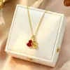 Colar de Aço Titânio Cabacinha Feminino Nicho Toque de Luxo Leve Dourado Tendência Chinesa Celebridade da Internet Estilo Clássico Versátil Corrente para Clavícula