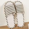 Zapatillas de Lino para Mujer Hotel B&B de Verano Estampado Pastoral Hogar Interior Antideslizantes Piso de Madera EVA Pareja Lino