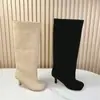 Nuevos estilos europeos y americanos de otoño/invierno: botas de cowboy occidentales sexys, de diseño único, a la moda y versátiles de tacón alto, cómodas botas altas estilo Martin