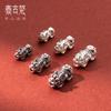 999 prata pura envelhecida 3D prata estilo nacional pulseira de caracteres chineses faça você mesmo espaçador contas corda trançada artesanal acessórios de material S1331