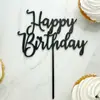 Decoração de Bolo Acrílica Estilo Ins Feliz Aniversário Decoração de Bolo de Aniversário Plug-In Decoração de Mesa de Sobremesa