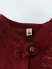 Chaqueta Bordada de Cuello Alto para Mujeres de Mediana Edad y Mayores, Atuendo de Mamá, Nuevo Top Rojo Festivo 2026, Atuendo de Abuela para Banquete de Bodas
