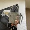 Bolso Cubo Casual Dulce de Color Sólido para Mujer 2025 Nuevo Bolso Cruzado de Color Sólido Moderno de Moda Bolso de Mano Simple para Viajar