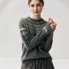 Suéter de Caxemira Feminino Gola Redonda Suéter para Usar por Baixo Outono e Inverno Novo Design de Meio Padrão Pesado Tricotado Manga Longa Roupa Íntima